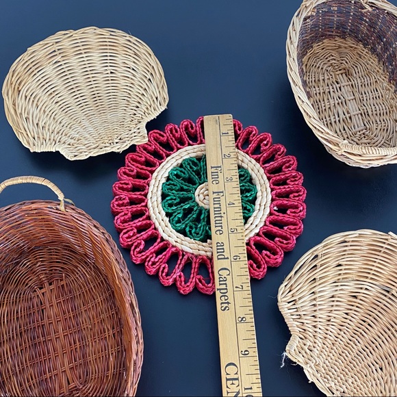 Set of 5 boho farmhouse wall baskets - Picture 6 of 8